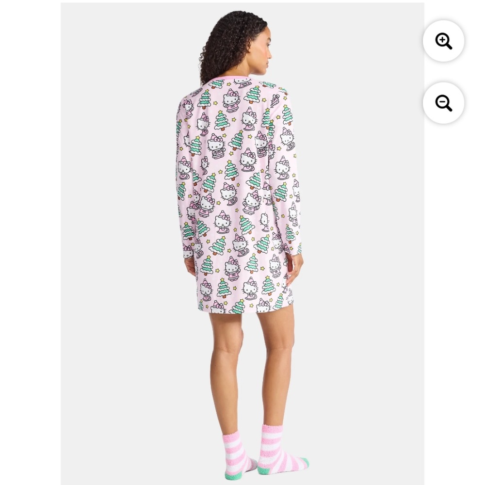 Hello Kitty Women’s Christmas Cherry Blossom Sleep Shirt Pajama Size 2X NWT - Picture 3 of 6